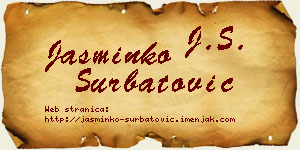 Jasminko Šurbatović vizit kartica